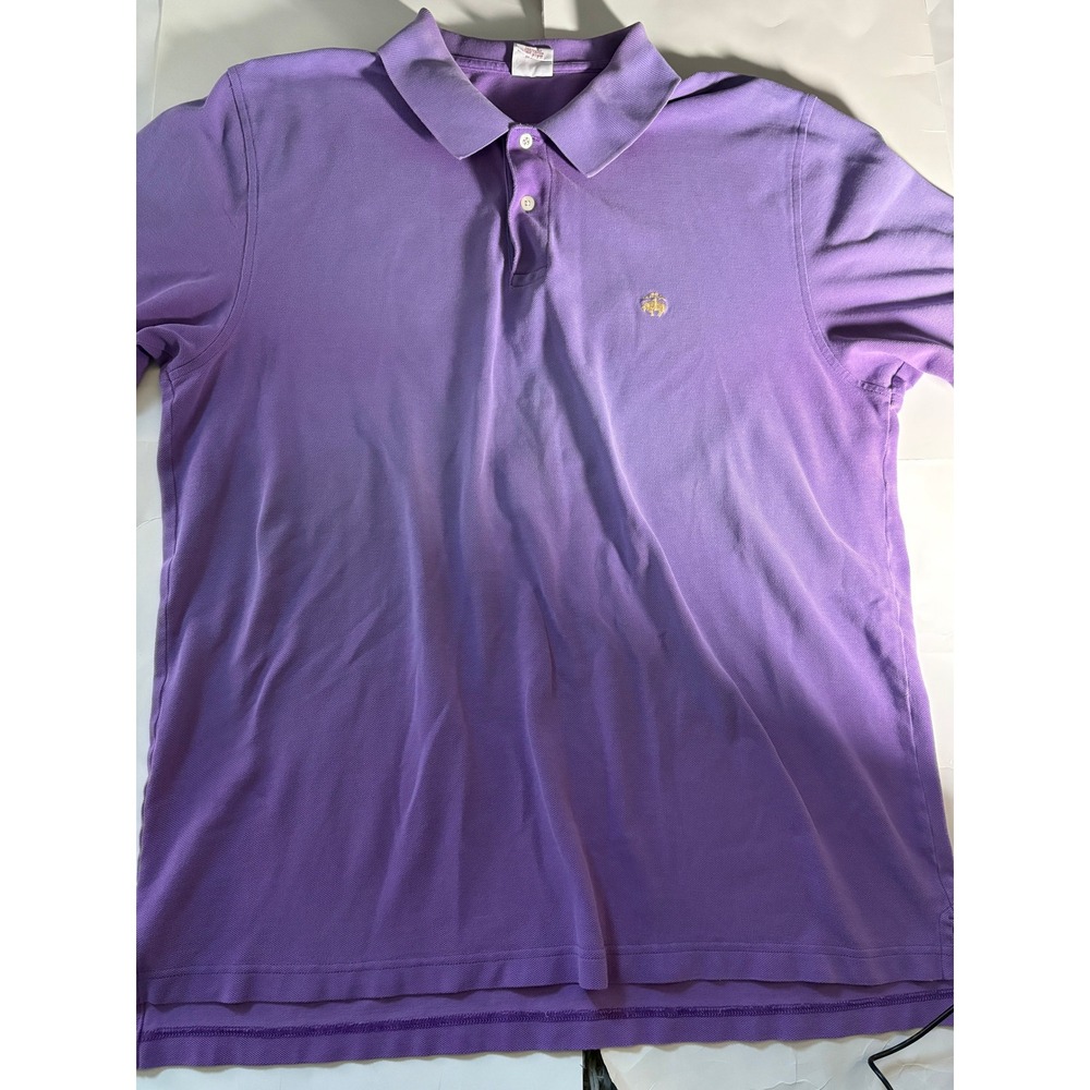 Brooks Brothers 346 Polo Shirt Mens XL Purple Cotton Short Sleeve